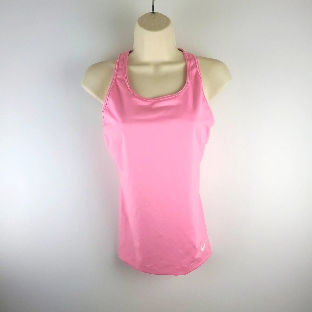 Nike Pro Women's Medium Scoop Neck Racerback Compression Tank Top Pink with Bra